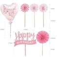 thumbnail image 2 of Decoración de tarta de cumpleaños para niña, 6 piezas, decoración de tarta de feliz cumpleaños, decoración de tarta de feliz cumpleaños, decoración de globos (rosa), 2 of 5