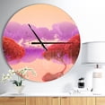 thumbnail image 2 of Designart 'Red and Purple Japanese Gardens ' Modern wall clock, 2 of 3