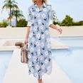 thumbnail image 3 of 2024 Daisies Flowers Casual Dress White Floral Print Street Fashion Dresses Long Sleeve Modern Woman V Neck Oversize Chiffon Dress, 3 of 7