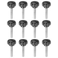 thumbnail image 1 of Unique Bargains 12 Pack M5 x 30mm Filetage Mâle 20mm Moleté Poignée Boutons de Serrage Poignée Pouce Vis Noir, 1 of 5