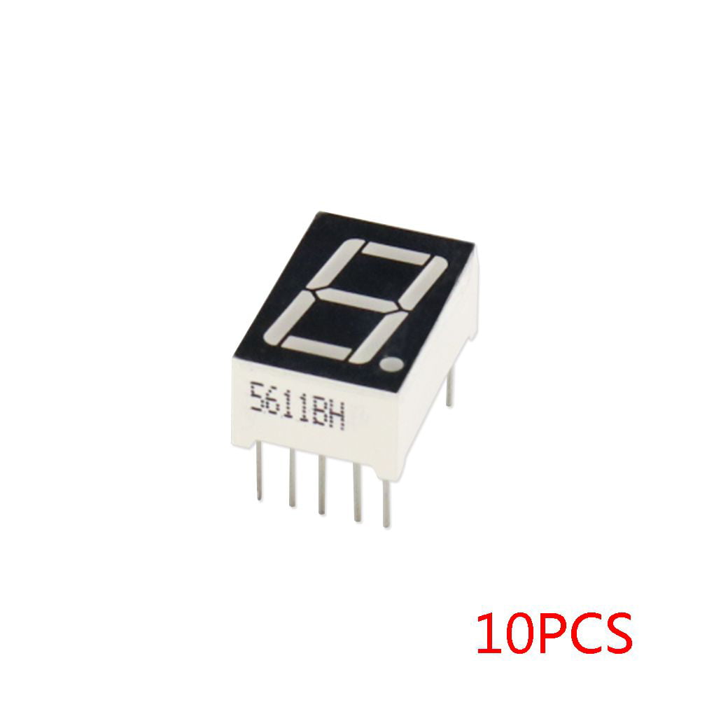 10pcs Common Cathode 10-Pin 1 Bit 7 Segment 0.56" Red LED Display Digital Tube 