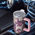 thumbnail image 6 of OBREWU Goldendoodle Dog and Flower Floral Tumbler with Handle and Lid,Goldendoodle Dog and Flower Floral 40oz Double Wall Vacuum Insulated Tumbler,Cups Gift for Women and Men, 6 of 7