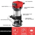thumbnail image 2 of Enrutador de madera TEENO de 1,25 HP, 6,5 A, 13000-33000 RPM con juego de 15 brocas, 2 of 7