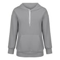 thumbnail image 4 of Women's Ribbed Texture Oversized Hoodie, Solid Color Adjustable Drawstring Hooded Sweatshirt with Pocket, Long Sleeve Casual Streetwear for Fall Winter 2025, Loungewear and Daily Outfits Grey S, 4 of 5
