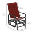 thumbnail image 3 of Outsunny Chaise Berçante Extérieure en Maille pour Porche, Jardin, Patio, Noir/rouge Vin, 3 of 10