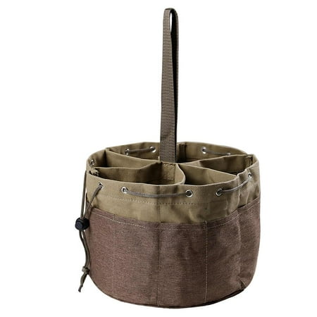

Round Gardening Tote Bag Portable Garden Tool Container Heavy Duty Gardening Organizer Garden Tool Carrier Large Capacity Tool Kit Holder without Tools