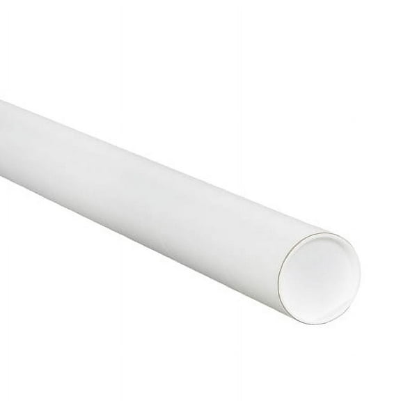 Bulk Pack: 50 White Shipping Tubes, 2x20", Caps Included