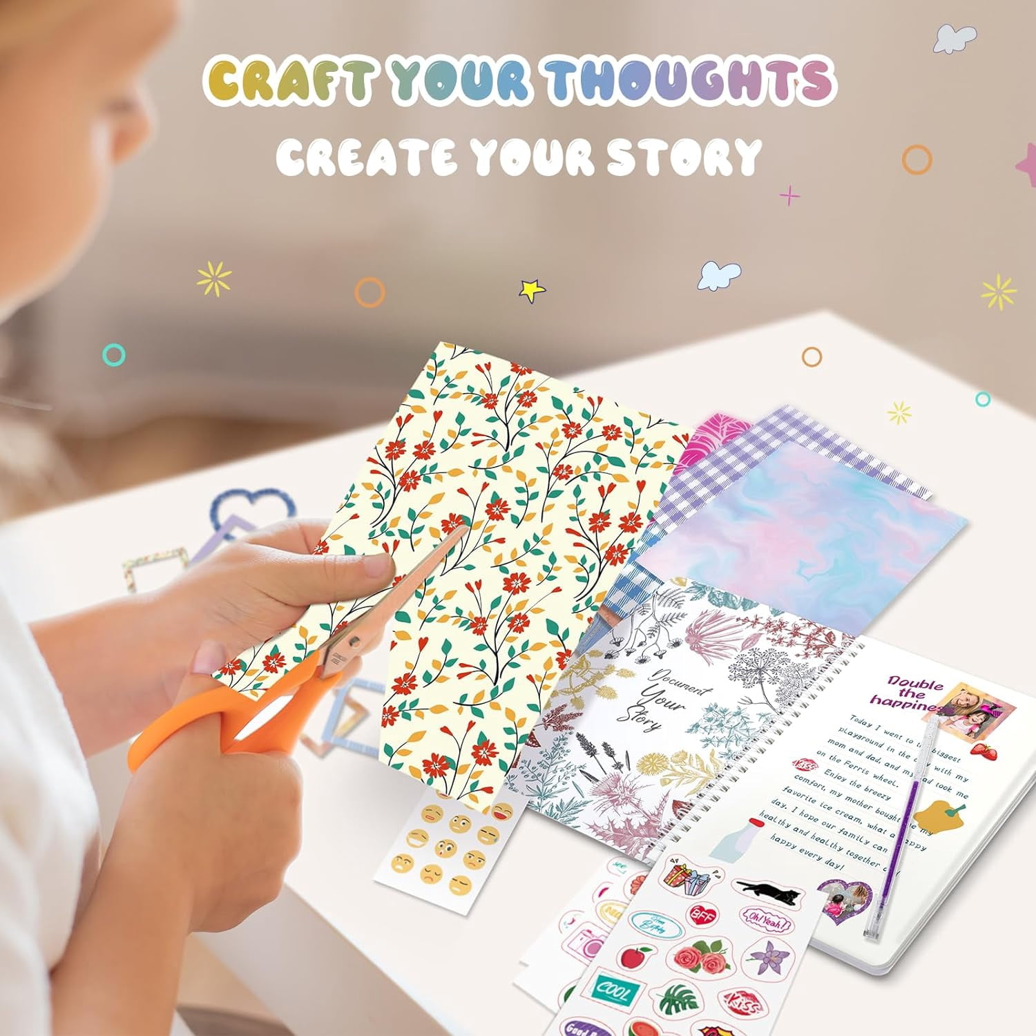 DIY Journal Kit for Girls Age of 8-14 Years Old, Birthday Gifts & Trendy Craft Sets - Cute Journaling Art Crafts for Kids,- Journaling Fun for Preteen & Teenage Girl Gifts,Pink