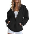 thumbnail image 3 of WULMLEO Zip Up Hoodie for Women Oversized Zip Up Y2K Hoodies Casual Long Sleeve Sweatshirts Fall Spring Track Jackets 2026 Black Polyester, 3 of 6