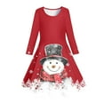 thumbnail image 4 of LUOGENLI Girls Dresses Size 10-12 Cotton Kids Toddler Girls Christmas Trees Deer Print Christmas Long Sleeve Party Princess Dress Dresses for Girls 14-16 Years Old Red 4-5 Years, 4 of 5