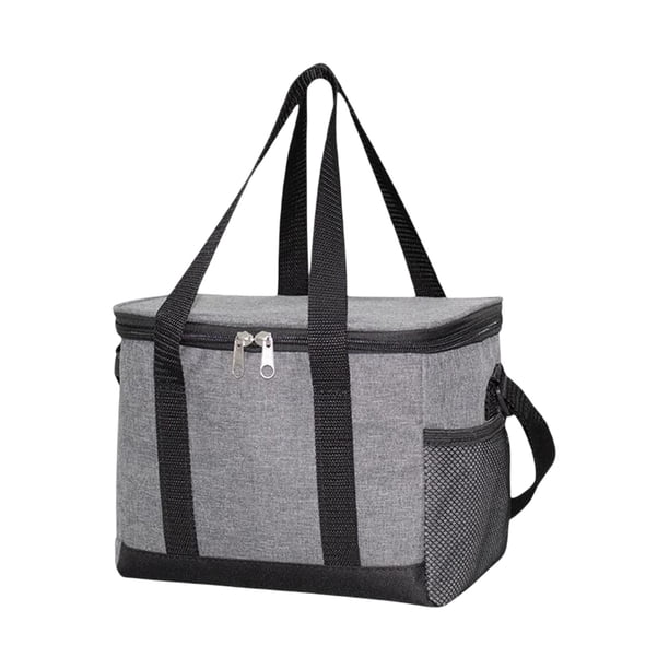 Bolsa de compras de almuerzo con aislamiento ajustable, bolsa de refrigerador de comestibles con doble cremallera reutilizable portátil, bolsa de Gris Gloria Bolsas de almuerzo