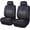 Black & Gray, variant on Flying Banner Car Seat Covers Protectors Full Set Synthetic Leather Front Pair Pink