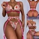 thumbnail image 2 of Conjunto de lencería de malla exquisita para mujer, sujetador, liga y bragas, picardías, ropa de dormir recortada Fridja nalpqowj40724, 2 of 9