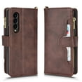 thumbnail image 2 of Dteck Zipper Wallet Case for Samsung Galaxy Z Fold 4.PU Leather Magnetic Card Slots Shockproof Zipper Pocket Flip Magnetic Cover for Samsung Galaxy Z Fold 4 7.6 inch,Brown, 2 of 9