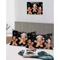 thumbnail image 4 of Gingerbread Black Pillow Cases Standard Size Set of 2 - Microfiber Bed Throw Pillow Covers, Christmas Winter Snowflake Decorative Lumbar Pillow Cover with Envelope Closure for Sofa/Travel 20"x26", 4 of 6