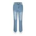 thumbnail image 4 of Jean Moulant Extensible pour Femme à Franges, Ourlet Brut Effiloché, Coupe Ajustée, Jean Classique Taille Haute, Pantalon en Denim pour Femmes, 4 of 5