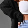 thumbnail image 6 of DuoJiaJ Womens Oversized Knit Cardigan, Button Front Loose Warm Sweater Black XL, 6 of 6