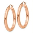 thumbnail image 2 of Boucles d'Oreilles Créoles Rondes en Or Rose 14k Tube 4mm, 2 of 7