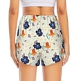 thumbnail image 2 of Lsque Flower Leaves Printed Women's Running Shorts with Liner Pockets,Elastic Quick Dry Workout Athletic Gym Yoga Shorts,Womens High Waist Shorts-Medium, 2 of 9
