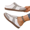 thumbnail image 3 of LTTVQM Mule Sneakers for Women Casual Slip-On Lace Up Low Top Tennis Shoes Comfortable Orthopedic Breathable Lightweight Backless Patchwork Fashion Sneakers Light Gray 37(US-6.5), 3 of 5