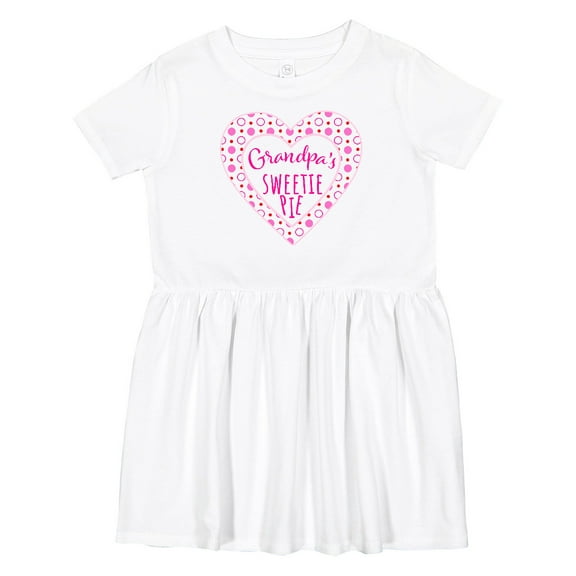 Inktastic Grandpa's Sweetie Pie with Pink Hearts Girls Toddler Dress