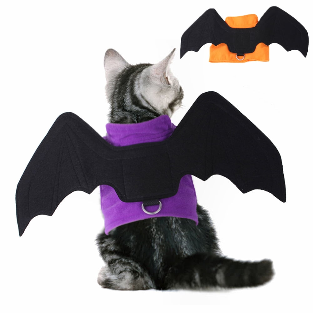 DGROEE Pet Costume Cute Cats Puppy Bat Wings Dress Up Clothing with D