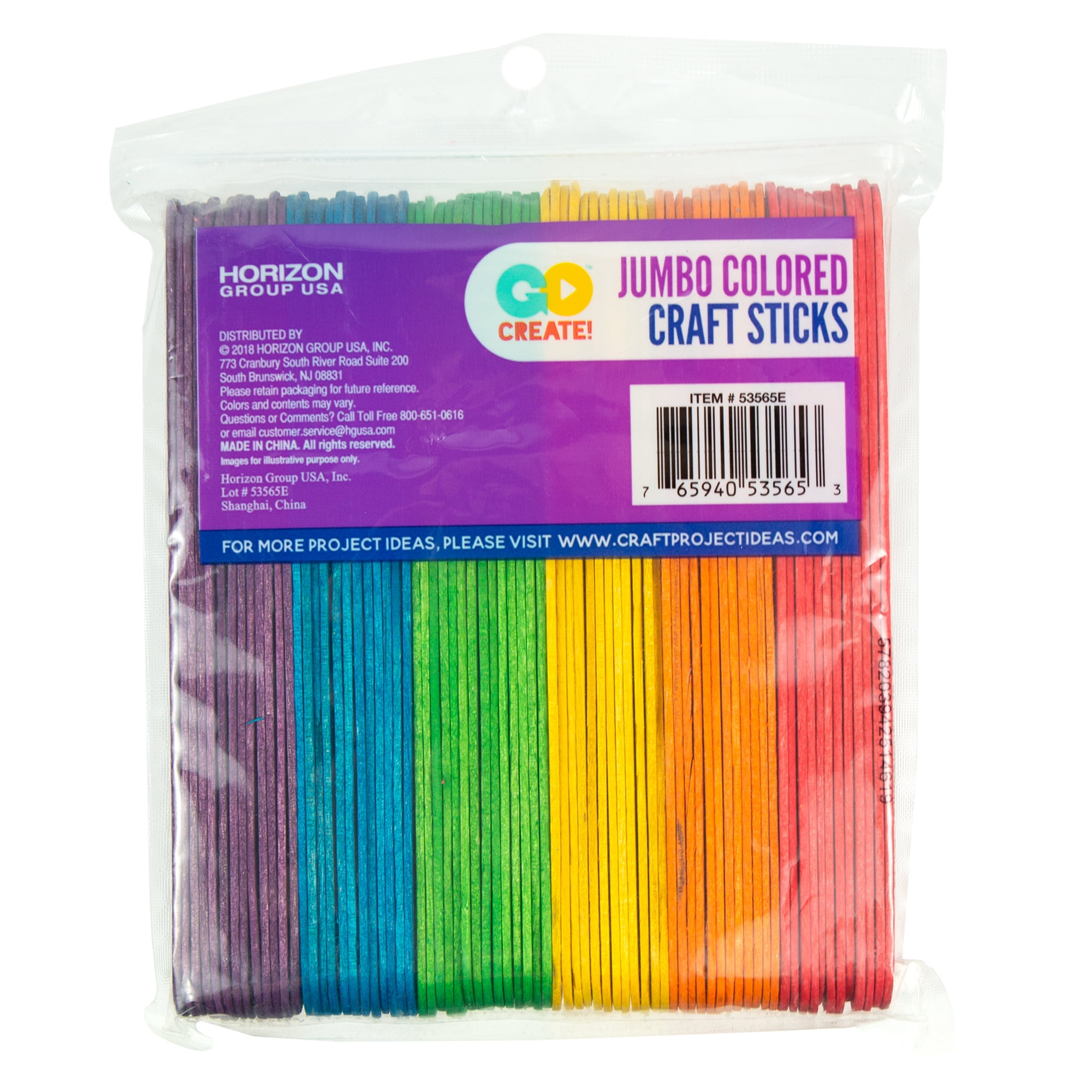 Colorations® Jumbo Colored Wood Craft Sticks - 500 Pieces