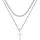 thumbnail image 4 of Collar de cruz para hombres, oro, negro, plata, collares de cruz para hombre, collar con colgante de cruz de acero inoxidable, joyería simple, regalos, collar de cadena cruzada para hombres y niños, 4 of 5
