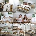 thumbnail image 5 of Farmhouse Dog Duvet Cover Set Queen Size, Paw Vintage Brown Wooden Board 4 Piece Soft Microfiber Bedding Set with 1 Duvet Cover, 1 Flat Sheet, 2 Pillowcases, 5 of 9