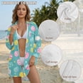 thumbnail image 6 of Xoenoiee Eatser Egg Polka Dot Print Bathing Suit Cover Up for Women Lightweight Swimsuit Coverup Dress Long Sleeve Button Shirt Beach Cover Ups Summer Vacation Outfit, 2XL, 6 of 7