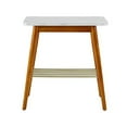 thumbnail image 4 of Walker Edison Marble and Wood Base Rectangle Side Table Living Room Small End Accent Table, 24 Inch, Marble and Acorn, 4 of 5