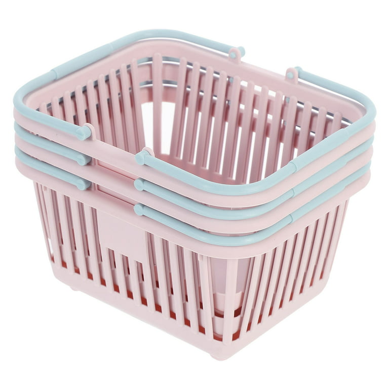 3pcs Small Plastic Baskets Handheld Shopping Baskets Sundries Storage  Baskets
