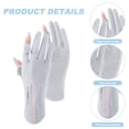 thumbnail image 3 of Hukapapa 1 par de guantes de protección solar de verano para mujer que conducen a caballo pantalla táctil de seda de hielo anti-UV antideslizante alargada, gris claro,, 3 of 5