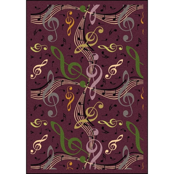 Joy Carpets Kid Essentials Virtuoso 7'8" x 10'9" Area Rug in Color Plum