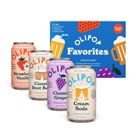Olipop Favorites Variety Pack, 12 fl oz, 12 pack Cans