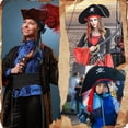 thumbnail image 4 of Halloween costume party cosplay Caribbean female male pirate adult Jack Captain triangular headscarf belt, 4 of 5