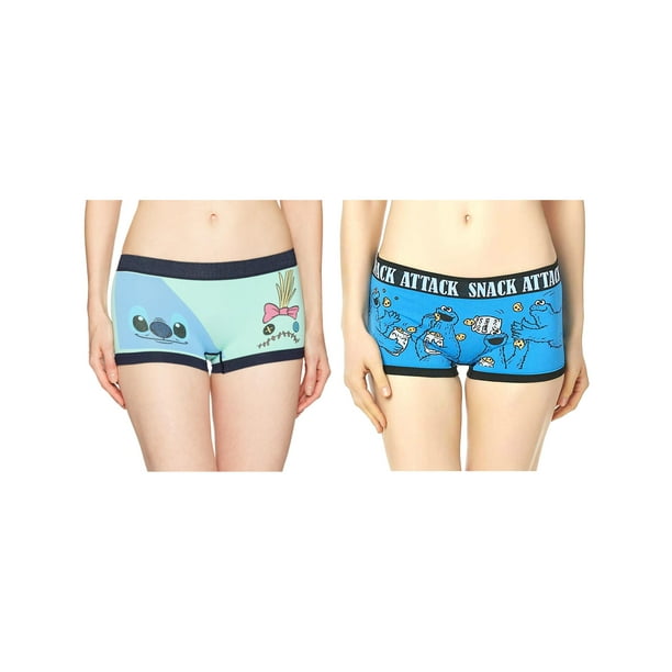 Disney Women's Briefs Underwear Seamless Boyshort Panties 2 Pk Boxers 