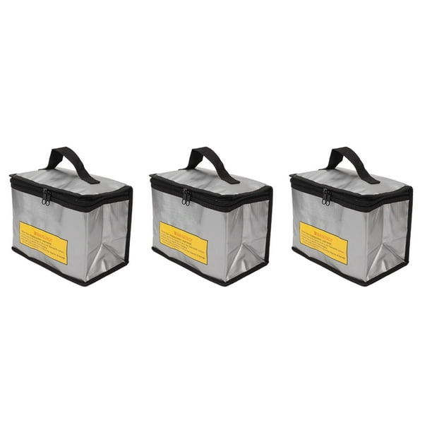 Bolsa De Seguridad Para Batería Lipo, Bolsa De Seguridad Para Batería, Capa Exterior De Fibra De PVC, Aislamiento De Aire, Gran Capacidad, A Prueba De Explosiones, 3 Piezas Con Mgaxyff Vehicle Parts