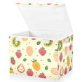 thumbnail image 2 of Kiwi Strawberries Melons Leaves Foldable Storage Bin with Lid and Handle Collapsible Storage Box 16.5 x 12.6 x 11.8 inches, 2 of 7