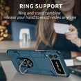 thumbnail image 3 of Allytech Case for Samsung Galaxy Z Flip 3 5G Released, Slim Thin All-Inclusive Hard PC Rugged Rotatable Ring Holder Support Car Mount Magnetic Stand Cover for Galaxy Z Flip 3 2021, Darkblue, 3 of 10