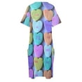 thumbnail image 4 of Patrón de corazs de conversación pequeña Vestido de playa para mujer vestido de bolsillo suelto Fondo de caramelo, 4 of 6