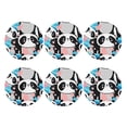 thumbnail image 2 of Balery 6 Pcs Panda Cute Pink Heartsleather Coasters Set, Drink Table Cup Coasters For Living Room Kitchen Coffee Decor, 2 of 9