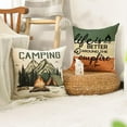 thumbnail image 2 of Life is Better Around The Campfire Throw Pillow Covers 18x18 Inch Set of 4, Camping Let''s Sleep Under The Stars Saying Cusion Case Decoration for Sofa Couch, 2 of 6