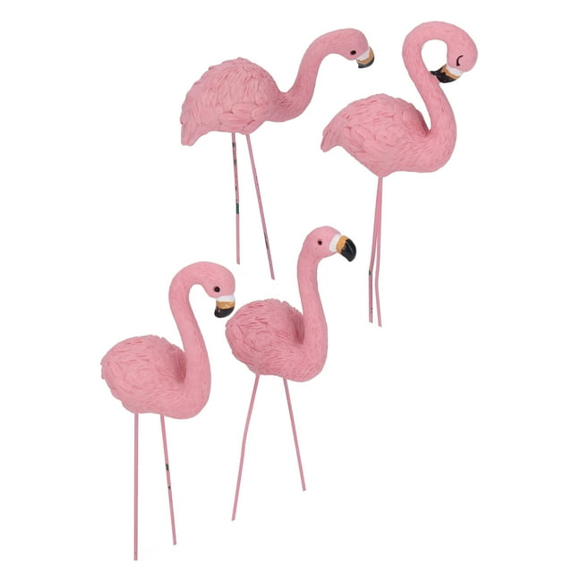 Statue de Jardin Flamant, 4 Pcs Flamant Rose Flamant Rose Statue de Jardin Flamant Rose Statue de Cour Qualité Inégalée