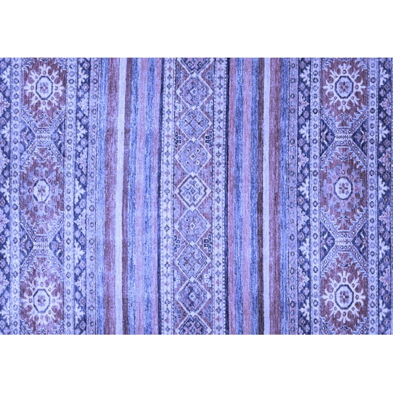 Ahgly Company Indoor Rectangle Abstract Blue Modern Area Rugs, 4' x 6'