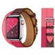 thumbnail image 1 of Adecuado para Apple iwatch7 correa de reloj de cuero genuino cuero de doble círculo contraste de color a juego primera capa de cuero correa de reloj de cuero PU correa de muñeca de doble círculo, 1 of 2