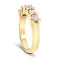 thumbnail image 4 of 14K Yellow Gold Plated .925 Sterling Silver 1.0 Cttw Shared Prong-set Round Diamond 5 Stone Band Ring (J-K Color, I1-I2 Clarity) - Size 9, 4 of 8