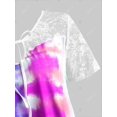 thumbnail image 3 of Más el tamaño de encaje de inserción del tinte del lazo del pañuelo camiseta Rosegal Camisetas tallas grandes, 3 of 4
