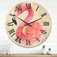 thumbnail image 2 of Designart 'Abstract Portrait of Pink Flamingo I' Farmhouse Wood Wall Clock, 2 of 5