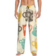 thumbnail image 1 of Fotbe Vintage Cup Pantalones de Pijama para Hombre, Pantalones de Dormir, Pantalones de Casa con Cintura Ajustable y Bolsillos-3X-Large, 1 of 6